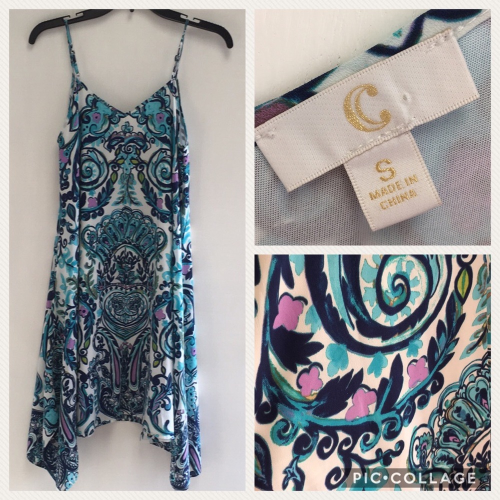 Charming Charlie Sundress Sz Small Aqua Purple